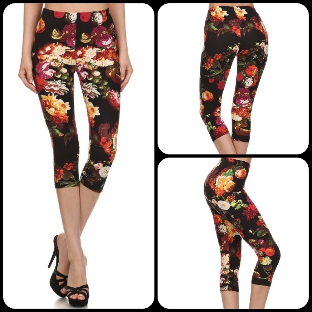 Floral Capri Cropped Legging